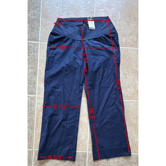 Babystyle Navy Petite‎ Maternity Under The Belly  Pant Women Size P - Picture 2 of 8
